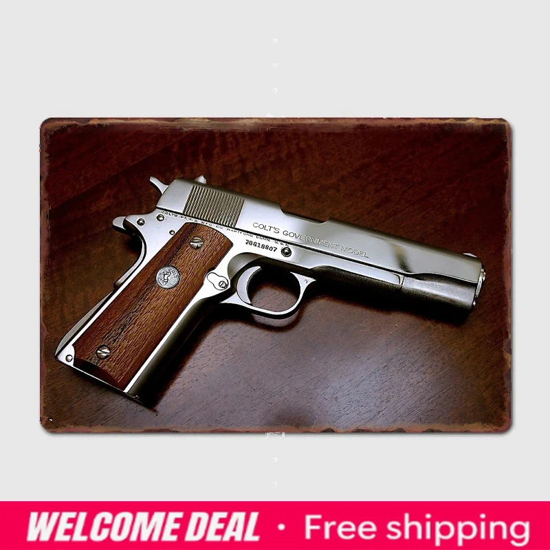 Home Cinema Room Design - Colt 1911 Klassisches Design Metallschild Poster
