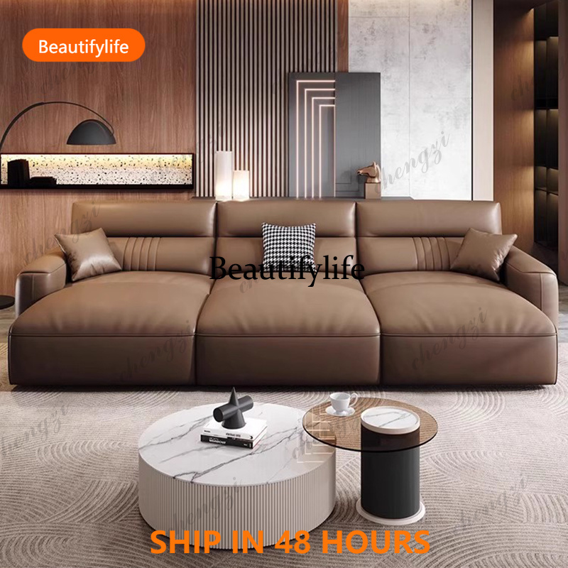 Home Cinema Room Design - 03 A68 Echtes Leder Wohnzimmer-Sofa Ausziehbares