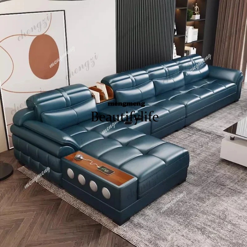 Home Cinema In Small Room - D5556 Echtes Leder Kleine Apartment-Sofas Luxus-Apartment-Kino-Schlafzimmer-Sofas