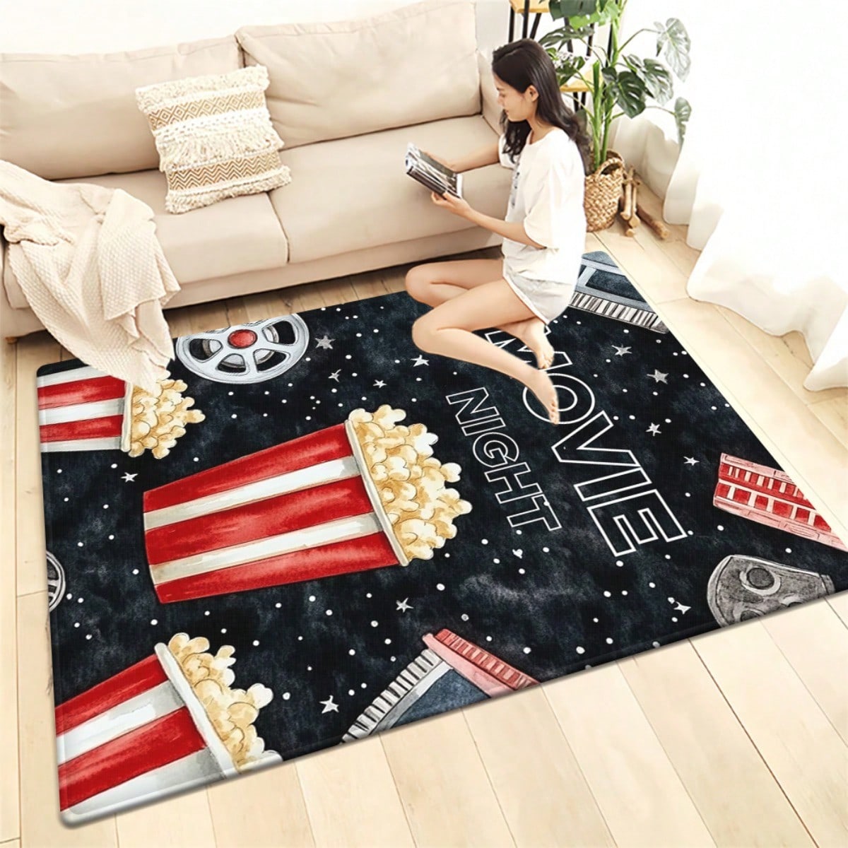 Filmabend-Fußmatte - Popcorn-F – Home Cinema Room Size Bewertung und Preis