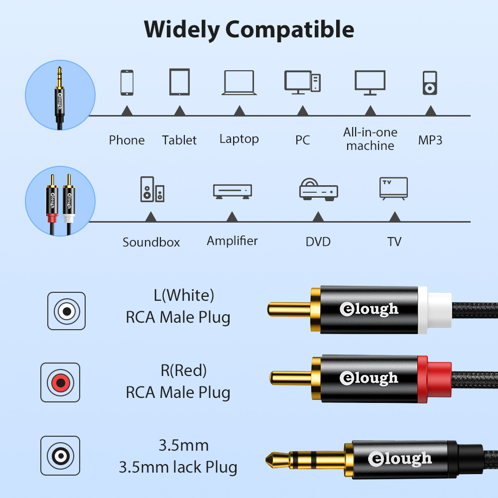 Elough RCA Kabel AUX RCA Lauts – Home Cinema Marantz Bewertung und Preis