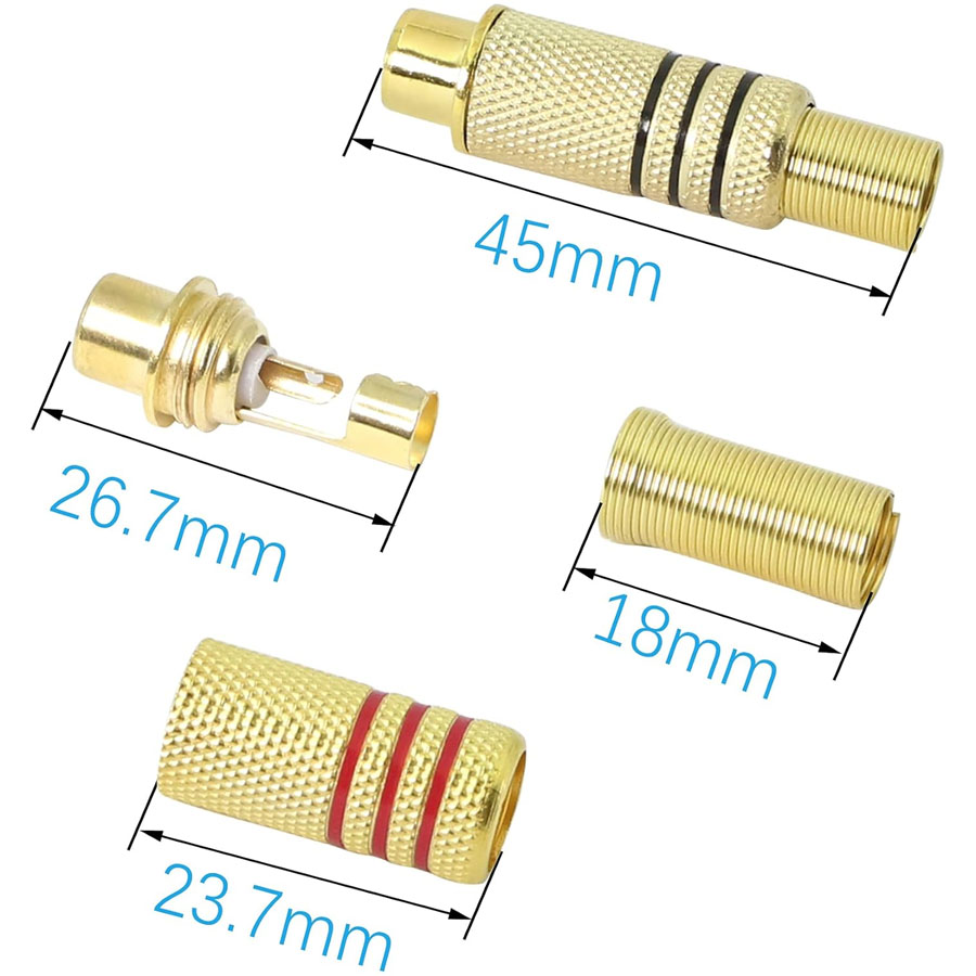 4 Stück RCA-Stecker Vergoldet  – Home Cinema Marantz Bewertung und Preis
